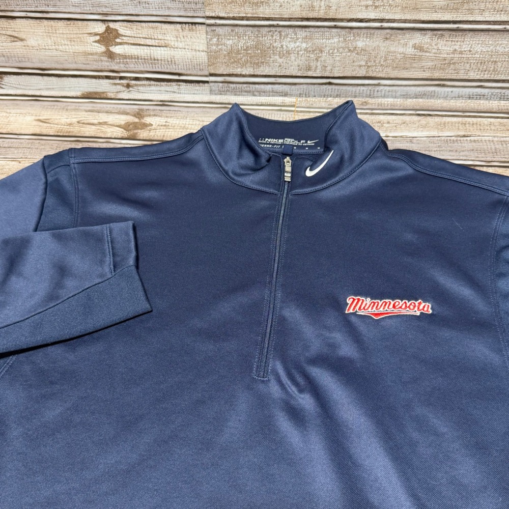 Nike Golf 1/4 Zip Pullover Mens Medium Navy Blue Minnesota Twins Therma-FIT